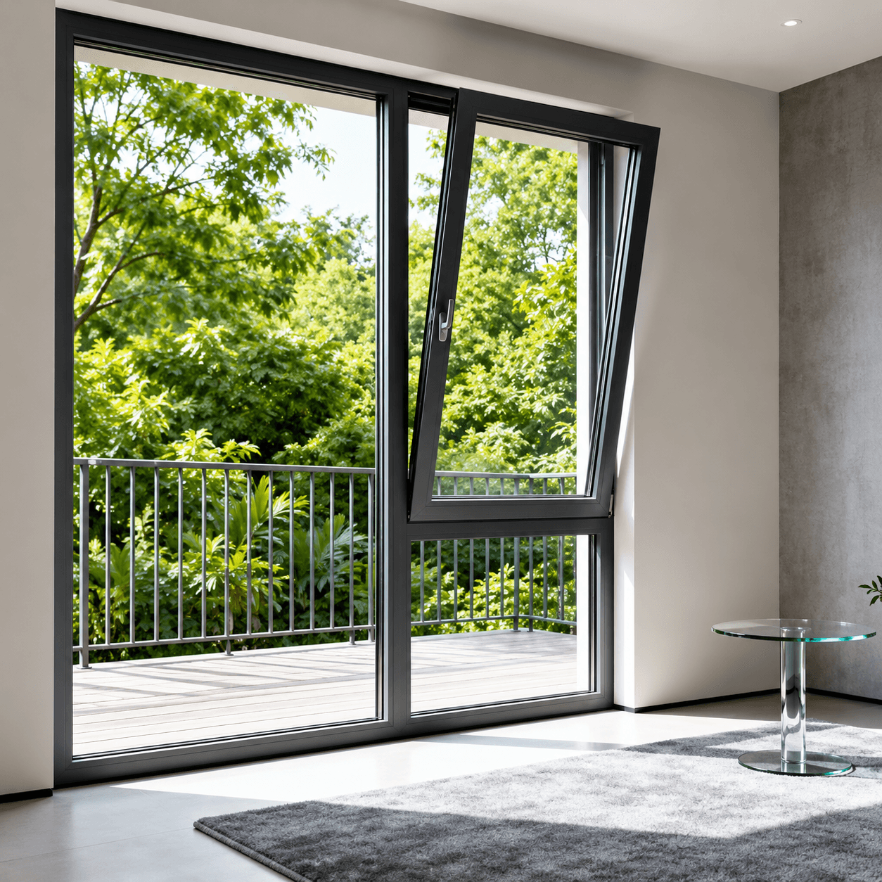 Modern multi-storey home at dusk with crisp aluminium windows